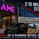 Game Retailer Administration Collapse showing a closed video game retail store in the UK