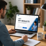 Student checking ATT exam results online through the official ATT My Results portal
